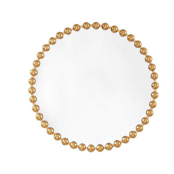 ilemong 36 in. W. x 36 in. H Round Wall Mirror Metal Frame in Gold Wall Mounted Mirror for Living Room, Entryway