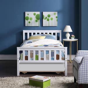 White Pine Twin Bed with Trundle Bed