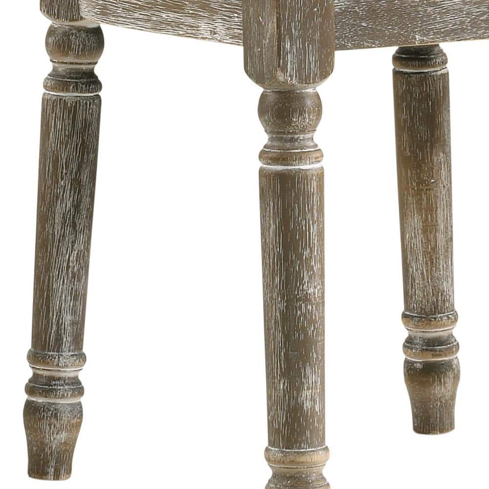 Reclaimed Gray Upholstered High Back Side Chair with Wood Frame