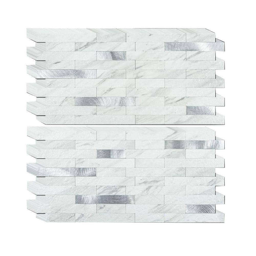 Lynzavix White Marble 20 in. x 20 in. PVC Peel and Stick
