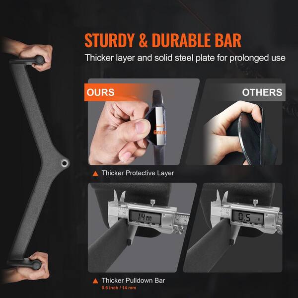 thumbnail interactive-video image 1 of POWER GUIDANCE Triceps Pull Down Attachment For Cable Machine – Steel, Made In USA 1 of 5