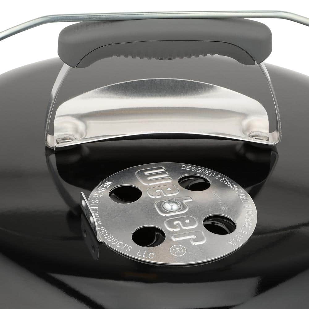 18-Inch Black Porcelain-Enameled Portable Charcoal Grill