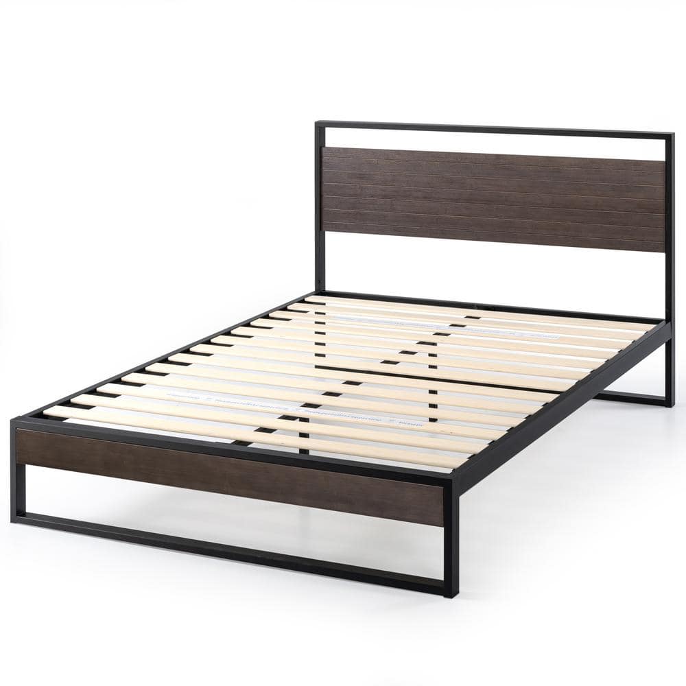 Zinus Suzanne Grey Wash Bamboo and Metal King Platform Bed Frame FBOSZG