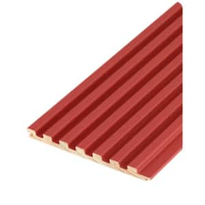 106 in. x 6 in x 0.5 in. 7 Grid Solid Wood Wall Cladding in Rose Red Color (Set of 4-Piece)