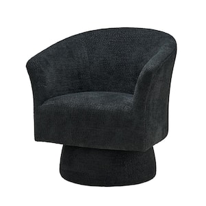 Eduard Lucy Black Modern Swivel Barrel Chair