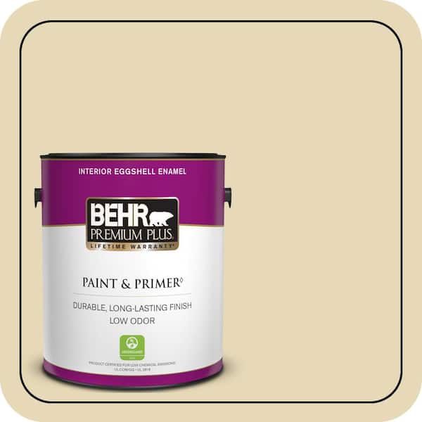 BEHR PREMIUM PLUS 1 gal. #PPU8-13 Lemon Balm Eggshell Enamel Low Odor Interior Paint & Primer