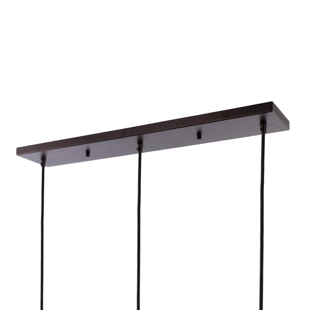 Ibiza Island 30" 3-Light Seagrass and Metal Pendant