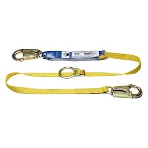 6 ft. DeCoil Tie-Back Single Leg Lanyard with DCELL Shock Pack, Snap Hook, 1 in. Web