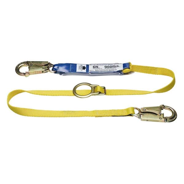 Werner 6 ft. DeCoil Tie-Back Single Leg Lanyard with DCELL Shock Pack, Snap Hook, 1 in. Web