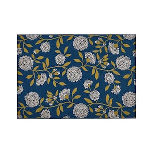 Anne Blue and Green 6 ft. x 7 ft. Indoor/Outdoor Area Rug