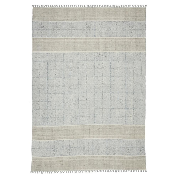 Dune 5 x 8 Stone Blue Oriental Pattern Area Rug for High Traffic Living Room Dining Room Bedroom