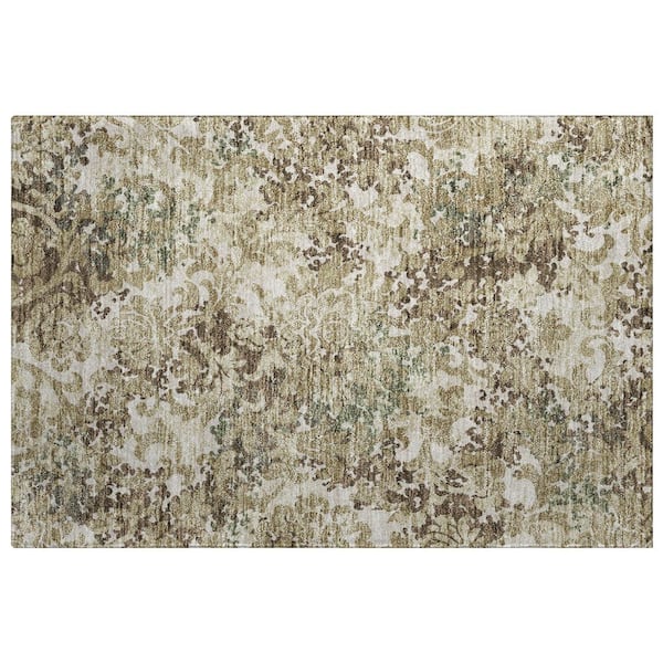 Dream Shag Premium Machine Washable Abstract ADS752 Beige 2 ft. x 3 ft. Accent Rug