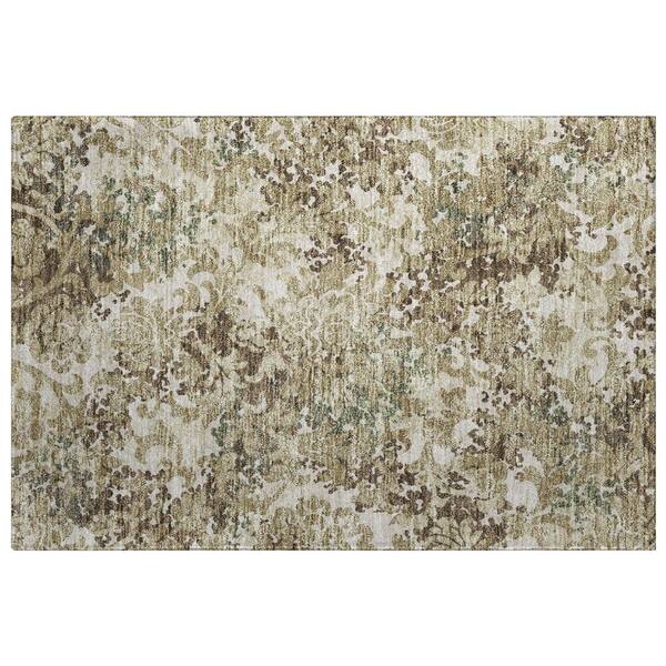 Dream Shag Premium Machine Washable Abstract ADS752 Beige 3 ft. x 4 ft. Area Rug