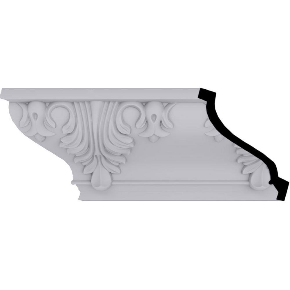Primed White Polyurethane Alexandria Crown Moulding Sample