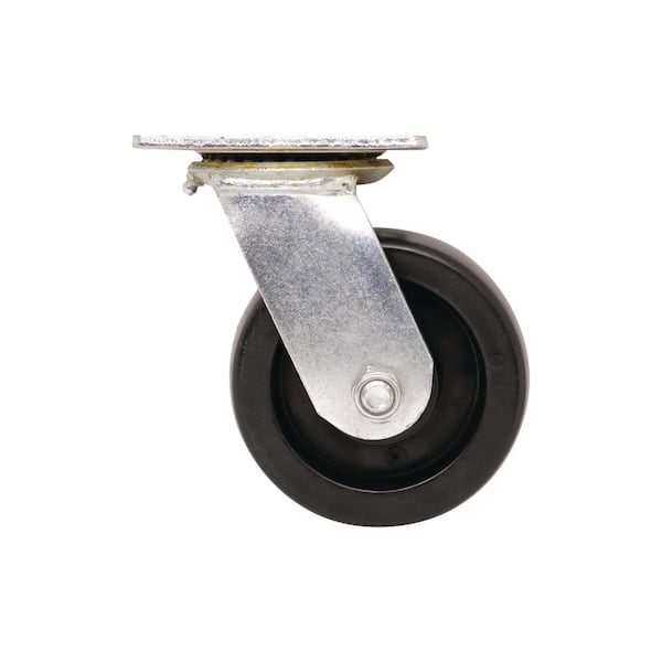 Shepherd 5 in. Black Polypropylene and Steel Swivel Plate Caster with 500 lb. Load Rating