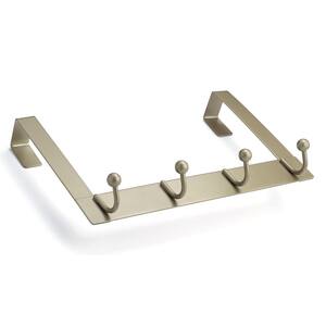 Nystrom 12-1/2 in. Matte Nickel 22 lb. Over the door Hook Rail with 4 Single Hooks