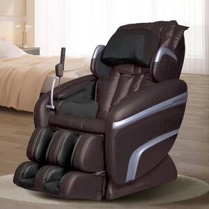 Osaki 7200 Series Brown Faux Leather Reclining 2D Massage Chair with Zero Gravity and Integrated Bluetooth Speakers