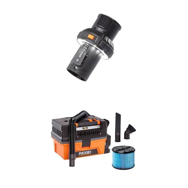 1-7/8 in. LED Lighted Vacuum Attachment VT1736 and 3 Gal. 5.0 Peak HP NXT Shop Vacuum Combo