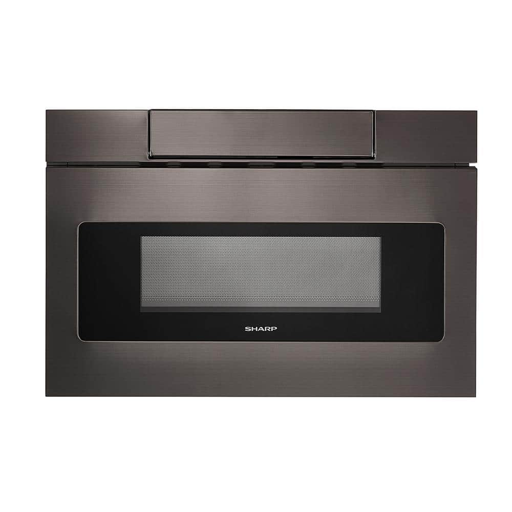 Sharp - 24" 1.2 Cu. Ft. Built-In Microwave Drawer - Black Stainless Steel