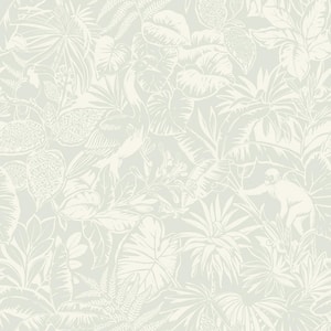 Corcovado Blue Jungle Jamboree Matte Paper Pre-Pasted Wallpaper Sample