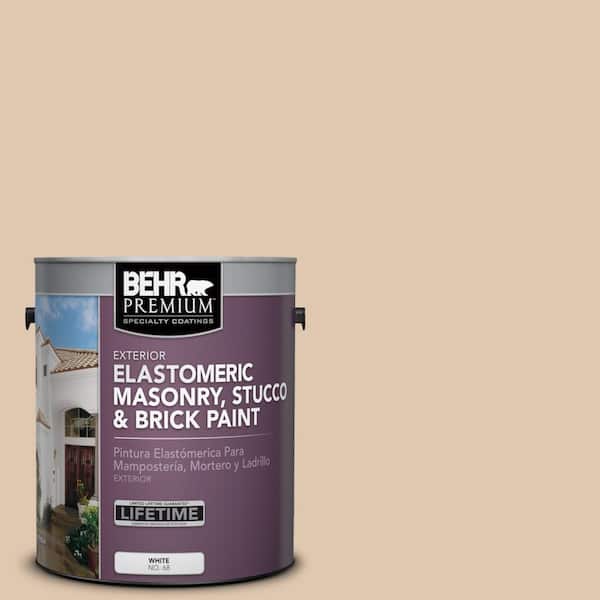 BEHR PREMIUM 1 gal. #N260-2 Almond Latte Elastomeric Masonry, Stucco and Brick Exterior Paint