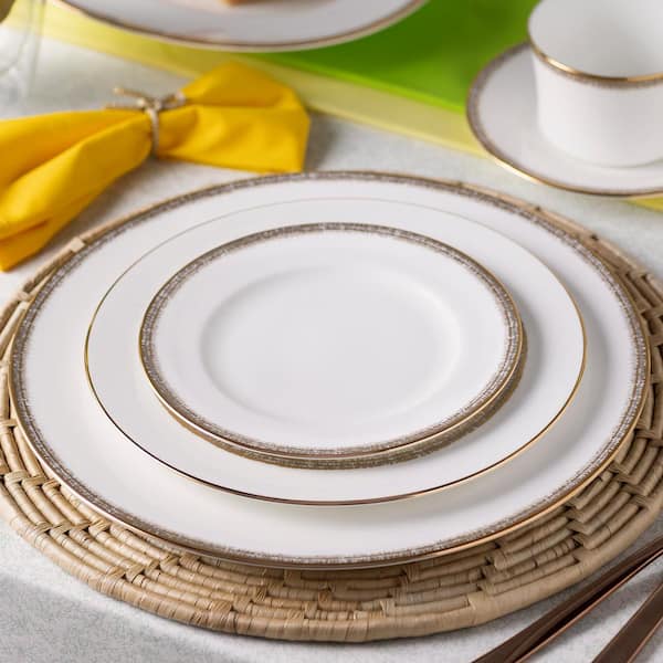 Contemporary by Noritake Windham on sale China Dinner Plates Matching Set of 4 | Luncheon Plates | Bridal Dishes