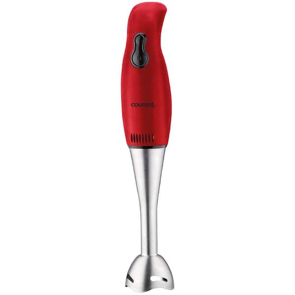 Courant 2-Speed Red Immersion Blender Stainless Steel Leg Hand Mixer
