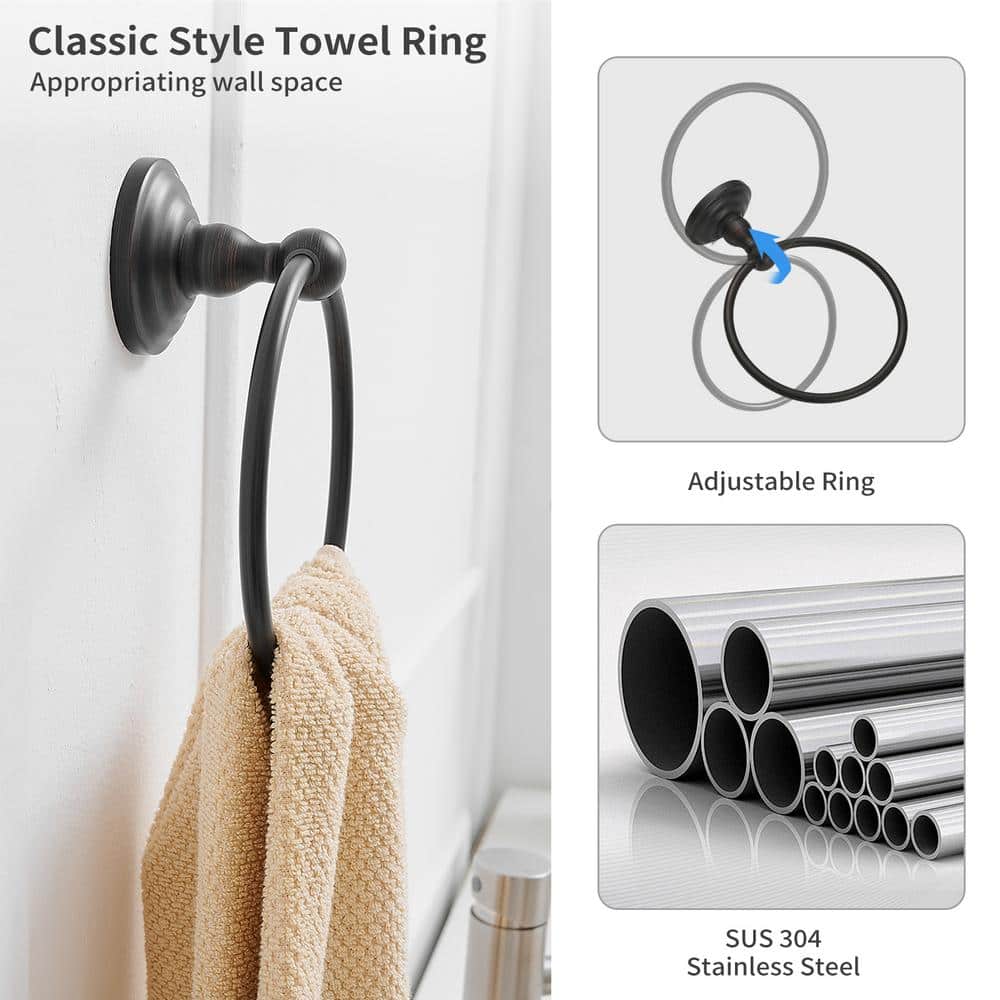Oil Rubbed Bronze 5-Piece Bathroom Hardware Set