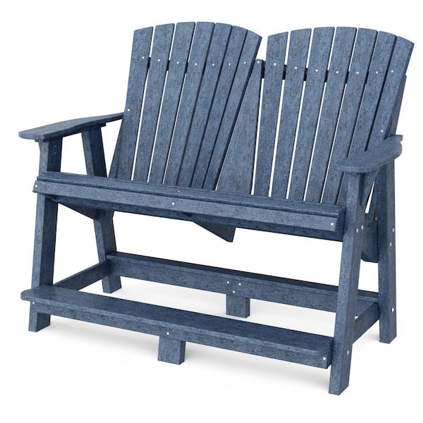 Wildridge Heritage Patriot Blue Plastic Outdoor Double High Adirondack Chair