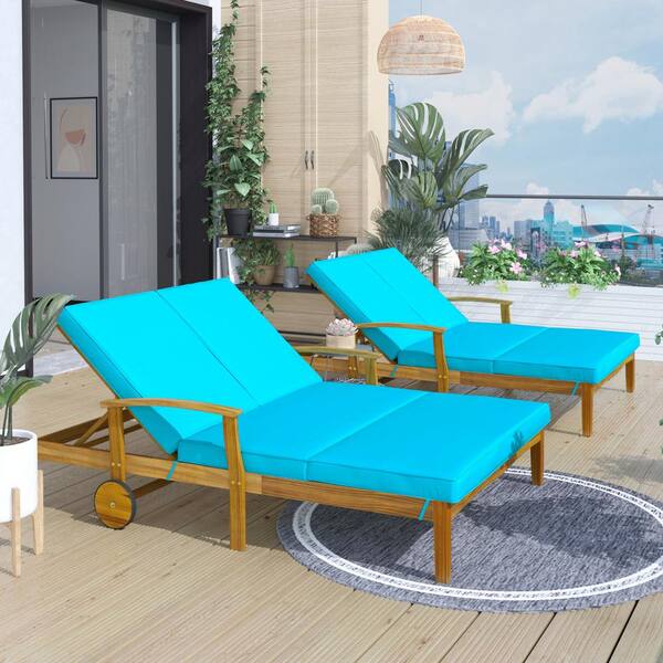Tatayosi Outdoor Double Chaise Lounge, Double Chaise Lounge Chair Cushions