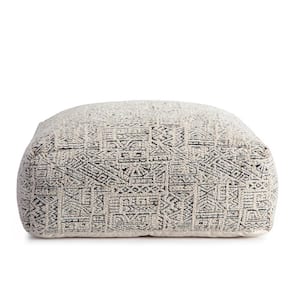 Escondido 34 in. x 34 in. x 16 in. Gray and Ivory Ottoman