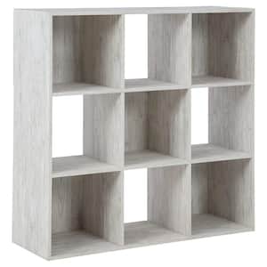 35.4 in. H x 35.4 in. W x 11.8 in. D Whitewash Wood 9-Cube Organizer