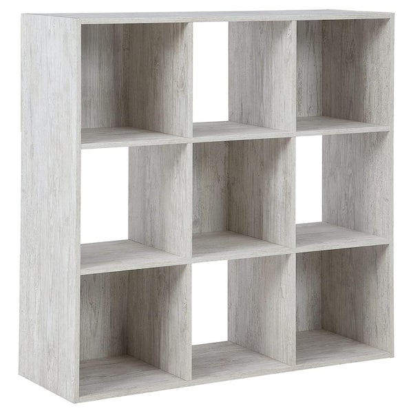 Unbranded 34 in. H x 34 in. W x 11.8 in. D Whitewash Wood 9-Cube Organizer
