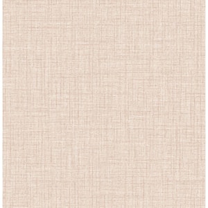 Lansdowne Pink Fabric Textures Vinyl Peel and Stick Wallpaper Sample
