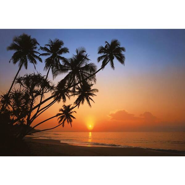 The Wallpaper Company 112.63 sq. ft. Mural Tropical Sunset Wallpaper