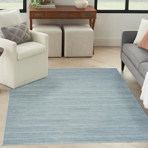 Washable Essentials Aqua 5 ft. x 7 ft. All-over design Contemporary Area Rug