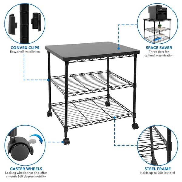 mount-it! Under Desk Printer Stand with Wheels MI-7857 - The Home Depot