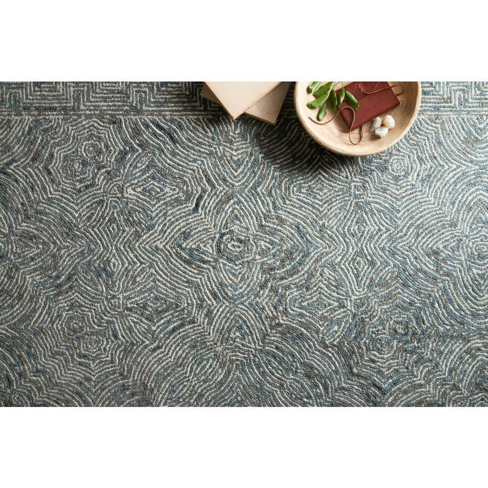 Denim Blue Hand-Tufted Wool Rectangular Area Rug