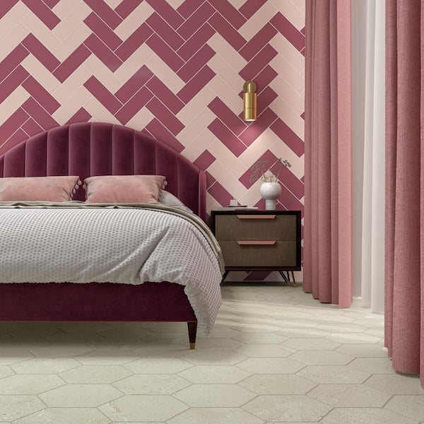 Stencil Berry 4 in. x 12 in. Glazed Porcelain Flat Floor and Wall Tile (767.36 sq. ft./pallet)