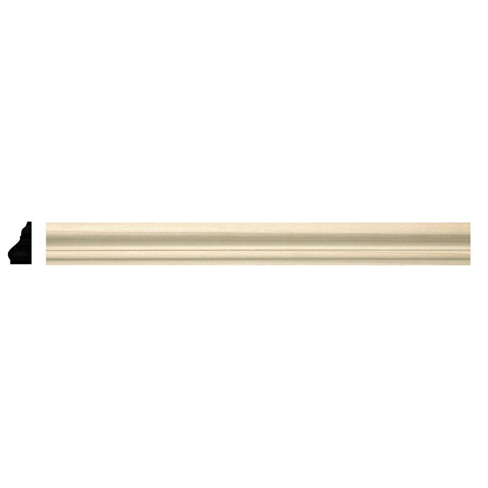 Unfinished White Hardwood Base Cap Moulding 47.5" Length