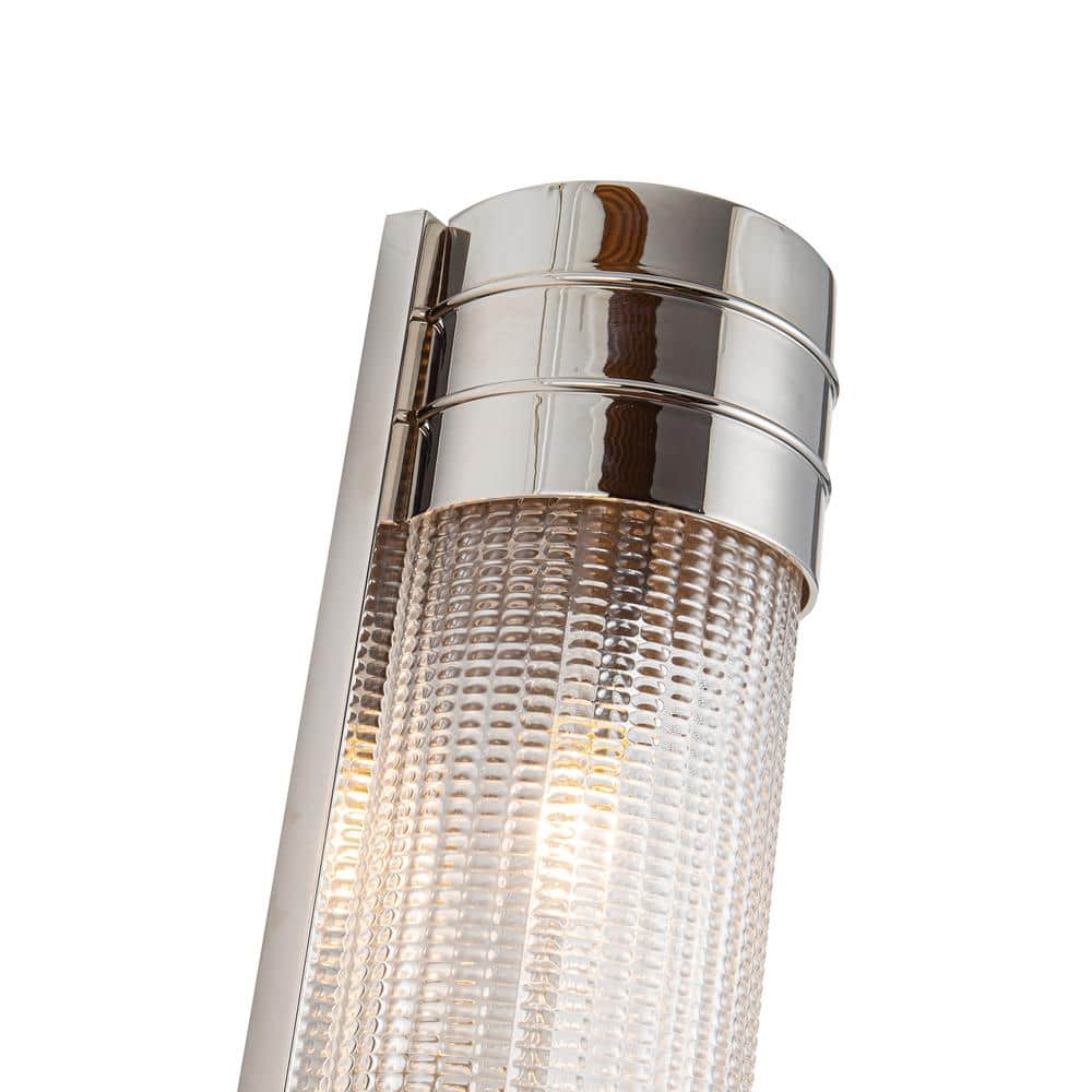 Willard Polished Nickel Vanity Light with Prismatic Glass