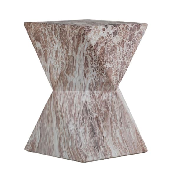 Marble Small Round Concrete Outdoor Accent Side Table Drum Style