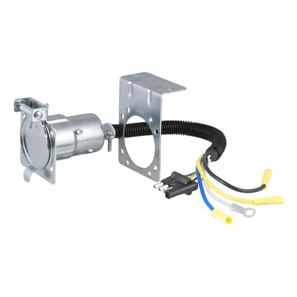 CURT Electrical Adapter with Bracket (4-Way Flat Vehicle to 7-Way RV Blade Trailer)