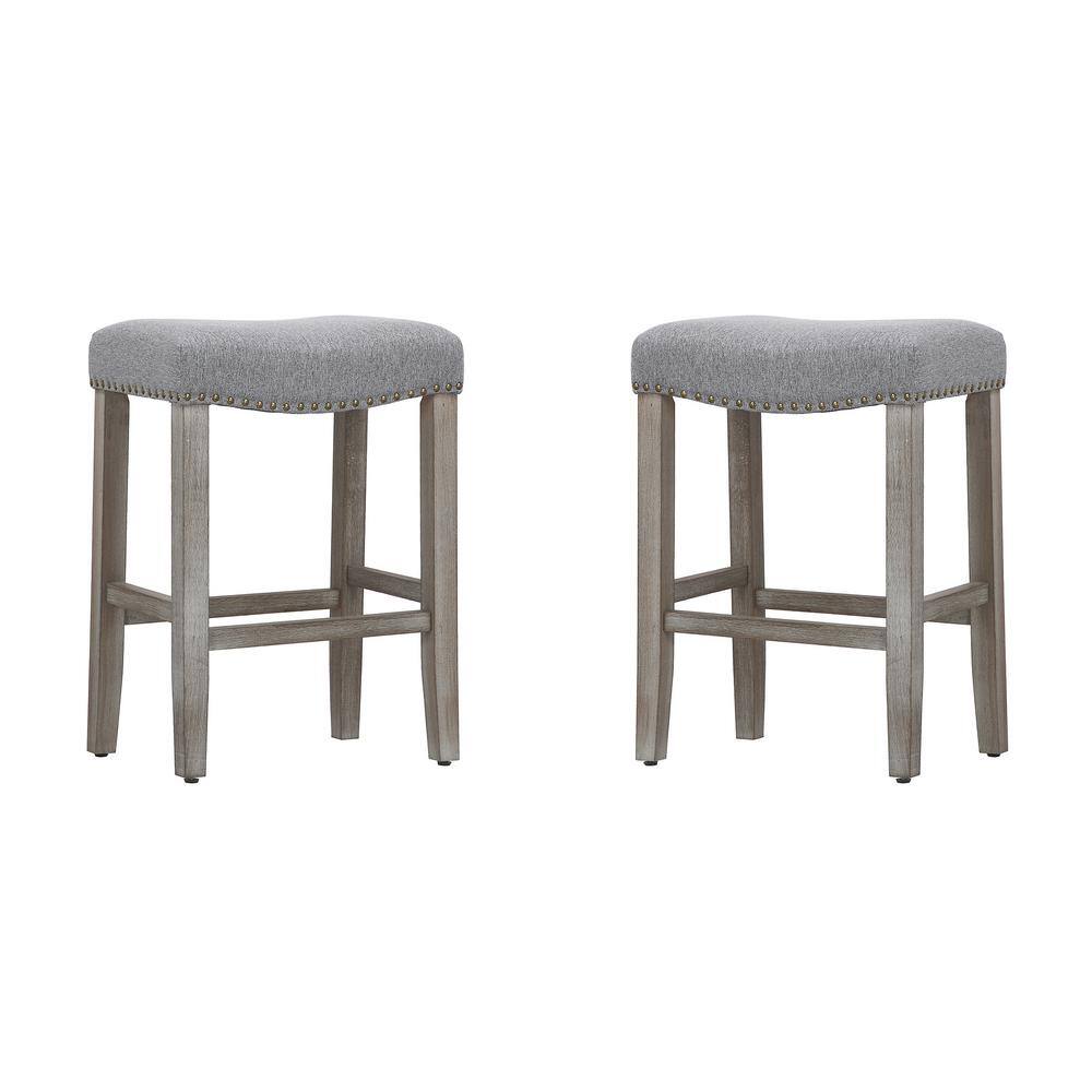WESTIN OUTDOOR Jameson 24 in. Antique Gray Backless Wood Counter Stool