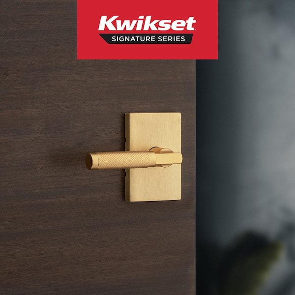 Prava Satin Brass Passage Hall/Closet Door Handle 4-Pack