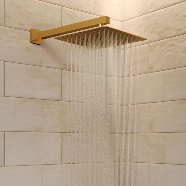 GRANDJOY Classic Rain 4-Spray 10 in. Wall Mount Dual Fixed and
