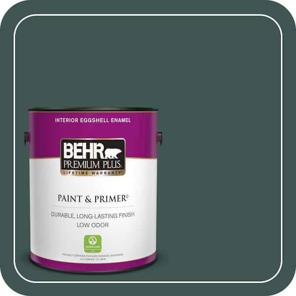 BEHR PREMIUM PLUS 1 gal. Home Decorators Collection #HDC-CL-21A Dark Everglade Eggshell Enamel Low Odor Interior Paint & Primer