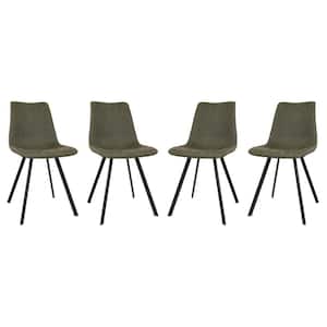Markley Olive Green Faux Leather Dining Chair Set of 4