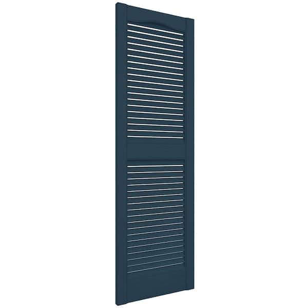 Builders Edge 14.5 In. X 64 In. Louvered Vinyl Exterior Shutters Pair In Wineberry 010140064078