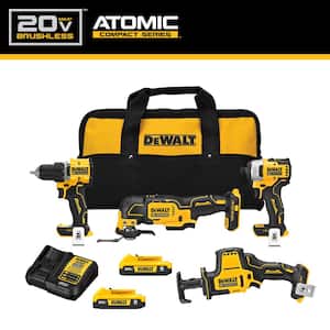 ATOMIC 20-Volt Lithium-Ion Cordless Brushless Combo Kit (4-Tool) with (2) 2.0Ah Batteries, Charger and Bag